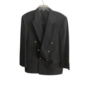 Vintage Perry Ellis‎ Portfolio Double Breasted Wool Blazer USA Union Made 42R